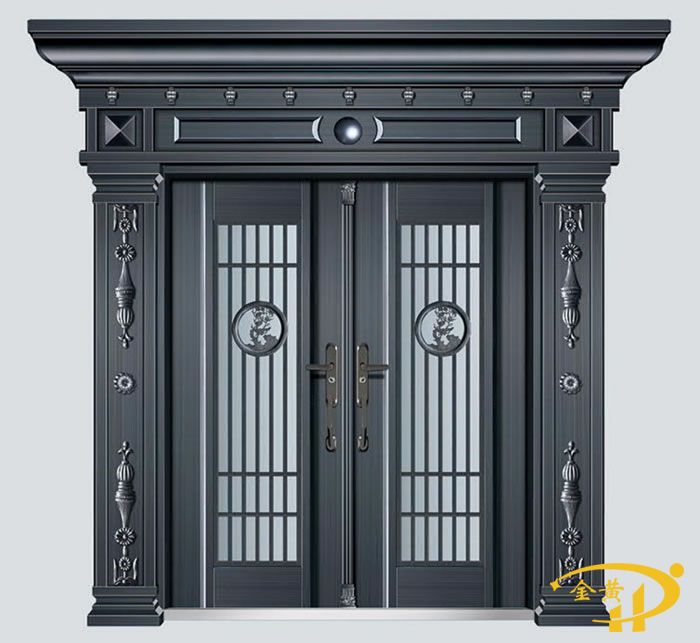 鋅合金對開玻璃拼接門