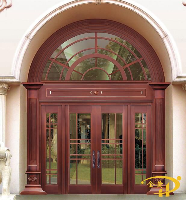 玻璃圓弧銅門