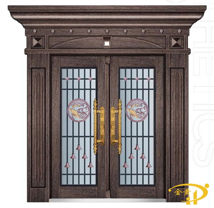 鋅合金對開玻璃拼接門